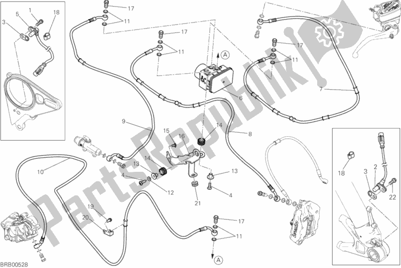 All parts for the Braking System Abs of the Ducati Diavel Xdiavel Thailand 1260 2017